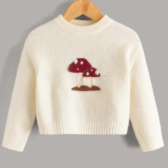 🎉HOST PICK🎉Girls Mushroom Pattern Sweater, Size 5/6 and 7/8, NWOT - Picture 1 of 9